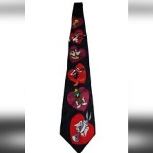 Vintage Looney Tunes Necktie Valentine's Day Hearts Necktie